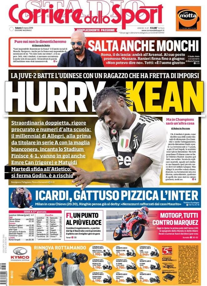 Rassegna stampa Corriere dello Sport 9 marzo