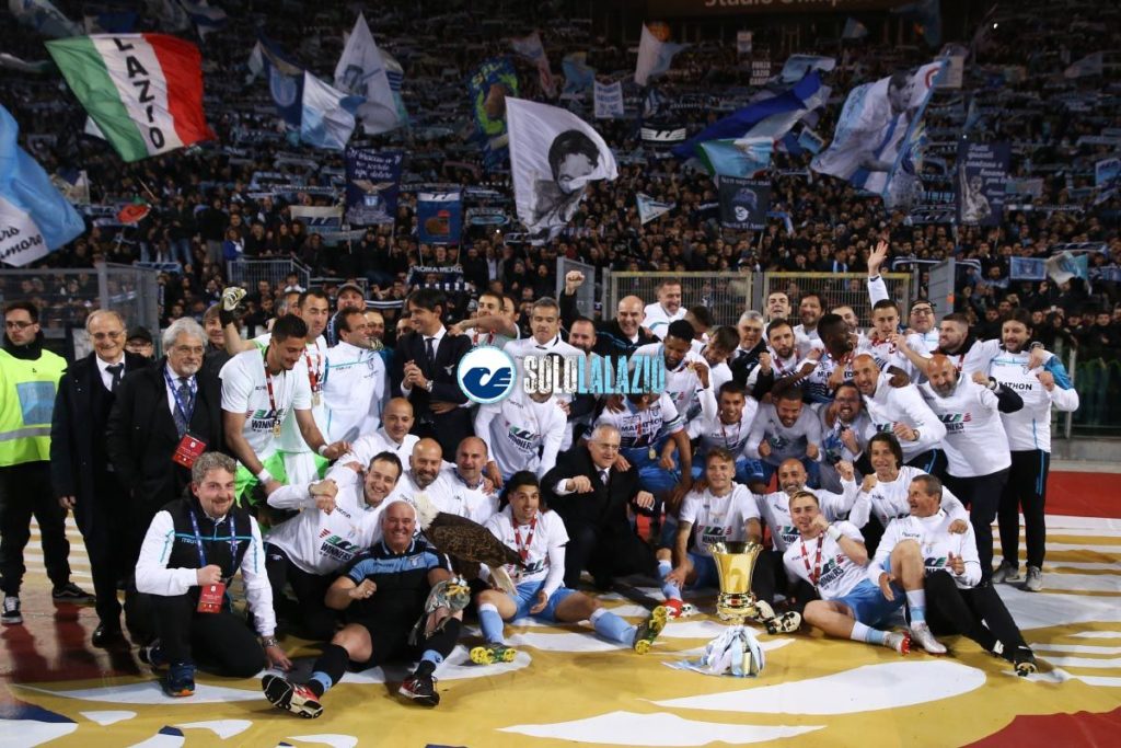 Lazio premiazione Coppa Italia