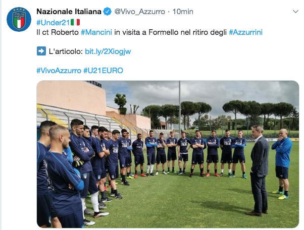 Under 21, Roberto Mancini visita Formello