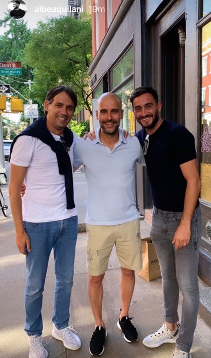 Simone Inzaghi, Pep Guardiola e Alberto Aquilani