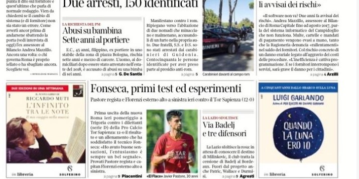 Lazio, Il Corriere di Roma: "Ora si pensa a sfoltire"