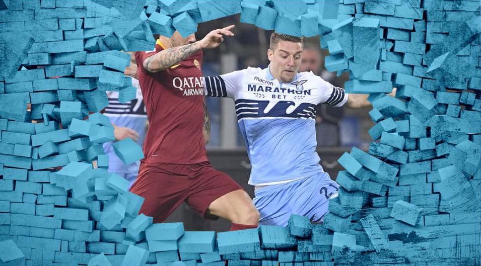 Derby Lazio-Roma muro Tifoso