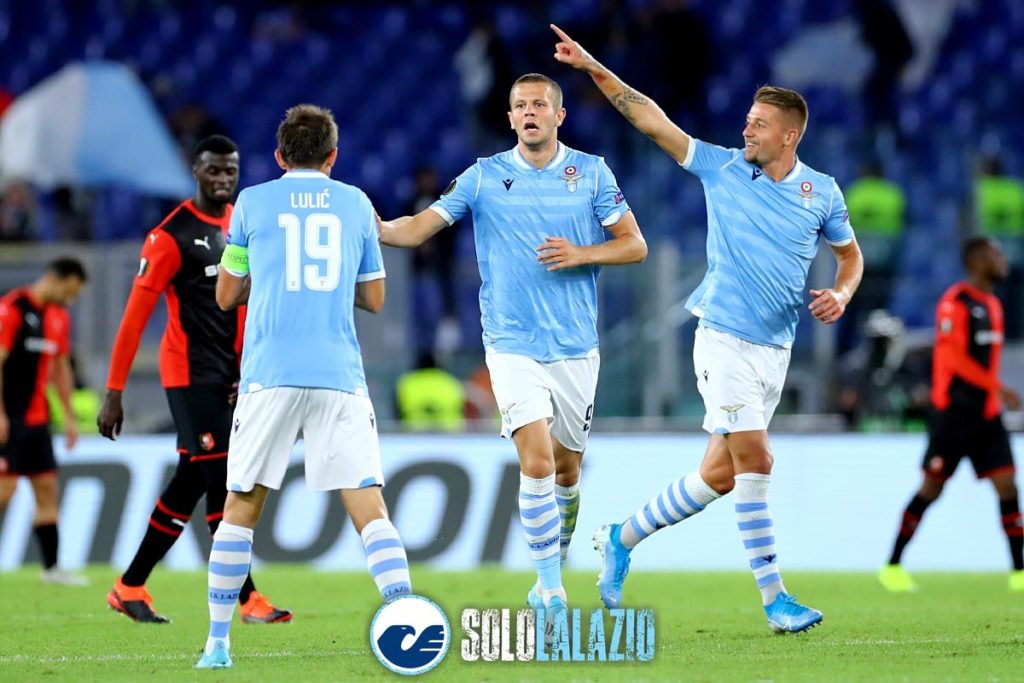 Lazio - Rennes, Milinkovic, Lulic e Vavro