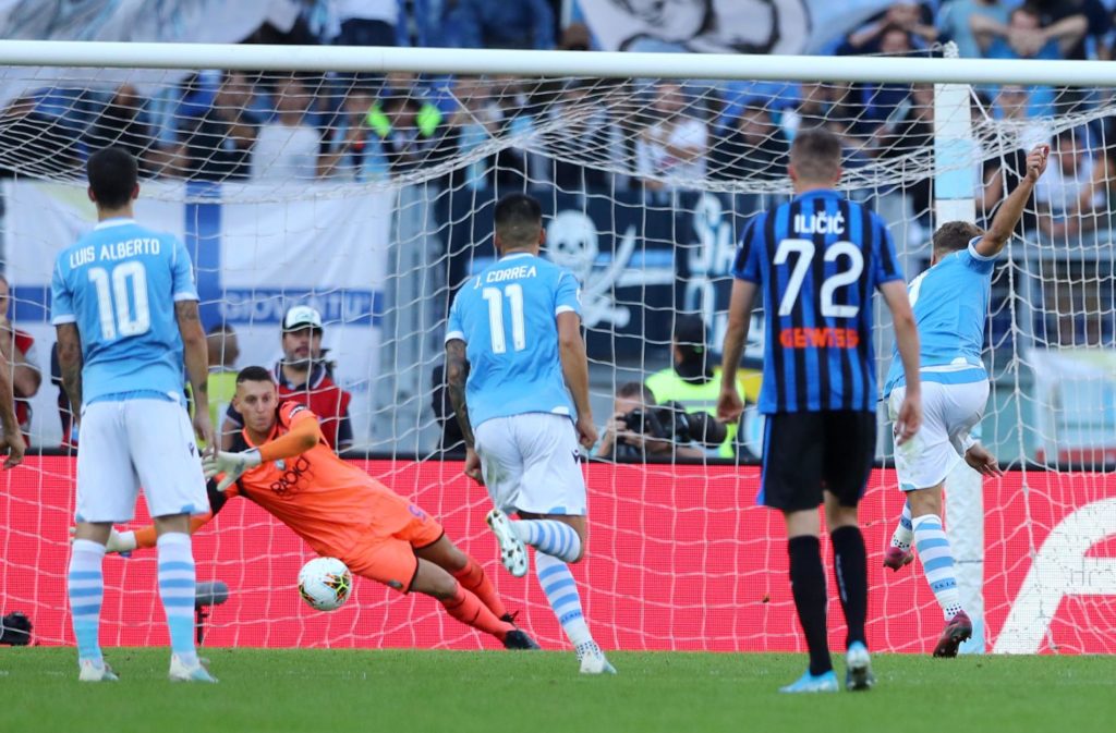 Lazio - Atalanta, secondo rigore Ciro Immobile