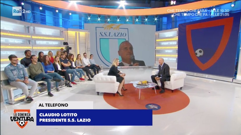 Lazio, Claudio Lotito a "La Domenica Ventura"