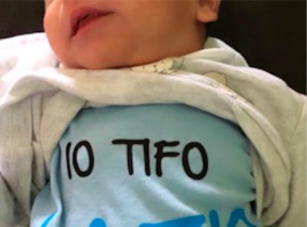 Lazio, il figlio di Immobile con la tutina biancoceleste (Instagram @jessicamelena)