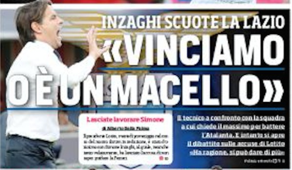 Lazio, prima pagina Corriere dello Sport-edizione romana 17 ottobre 2019