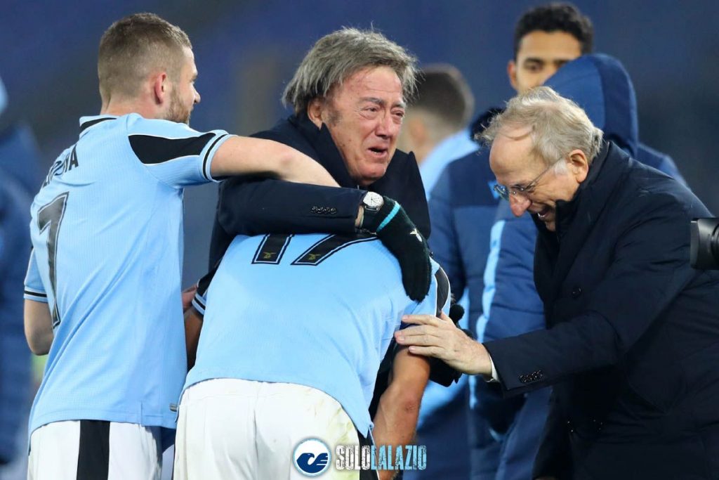 Lazio - Napoli, Maurizio Manzini esulta con Ciro Immobile