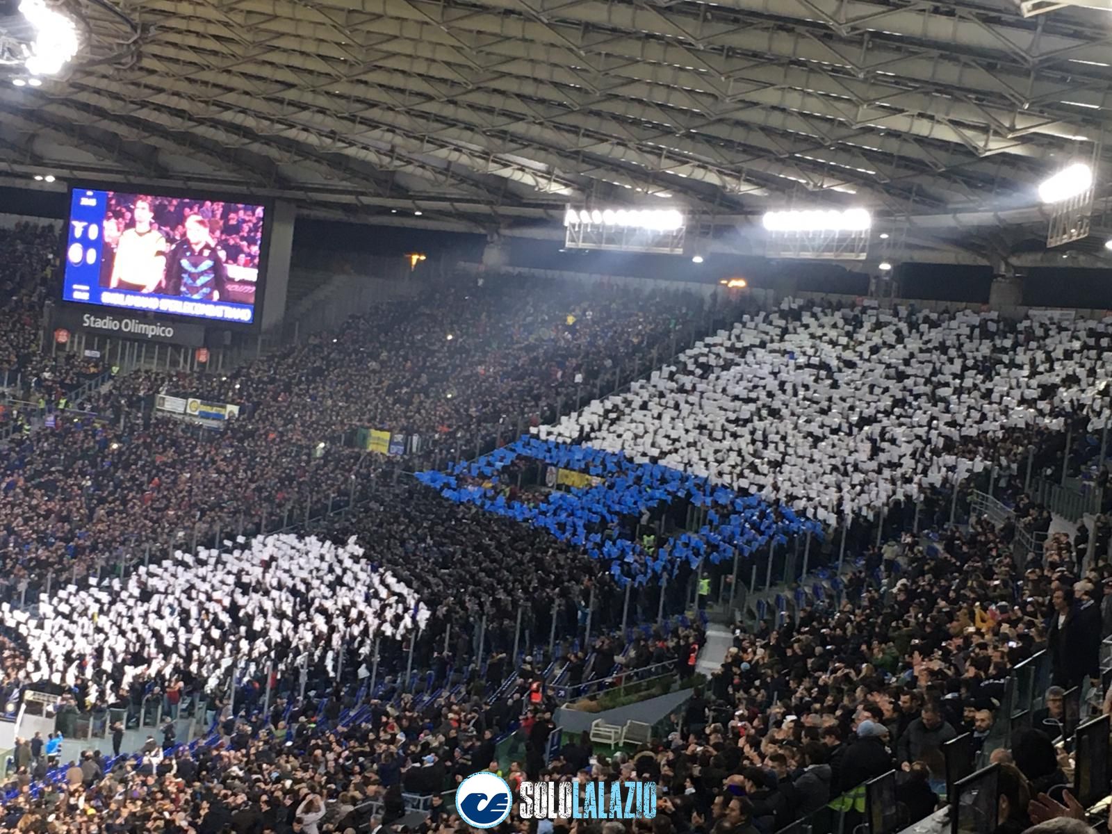Lazio - Inter, scenografia tifosi nerazzurri