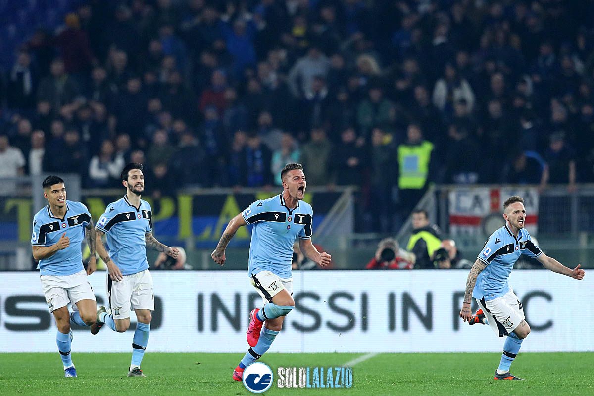 Lazio - Inter, esultanza gol Milinkovic