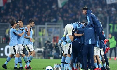 Lazio - Inter, esultanza squadra