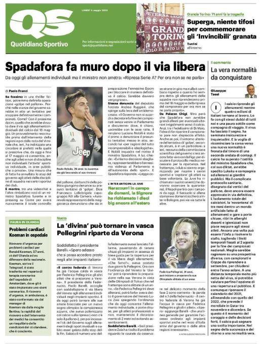 Serie A, QS: "Spadafora fa muro dopo il via libera"