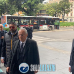 Lotito arriva al forum organizzato dal Corriere dello Sport Lotito alla sede del Corriere dello Sport